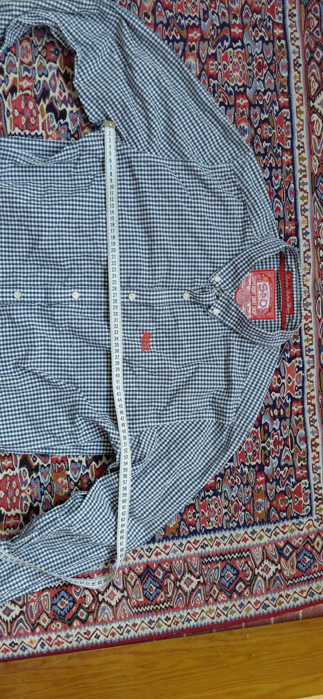 Superdry Chemise Homme XXL Vichy Bleu Blanc Button Down Casual Preppy – photo 7